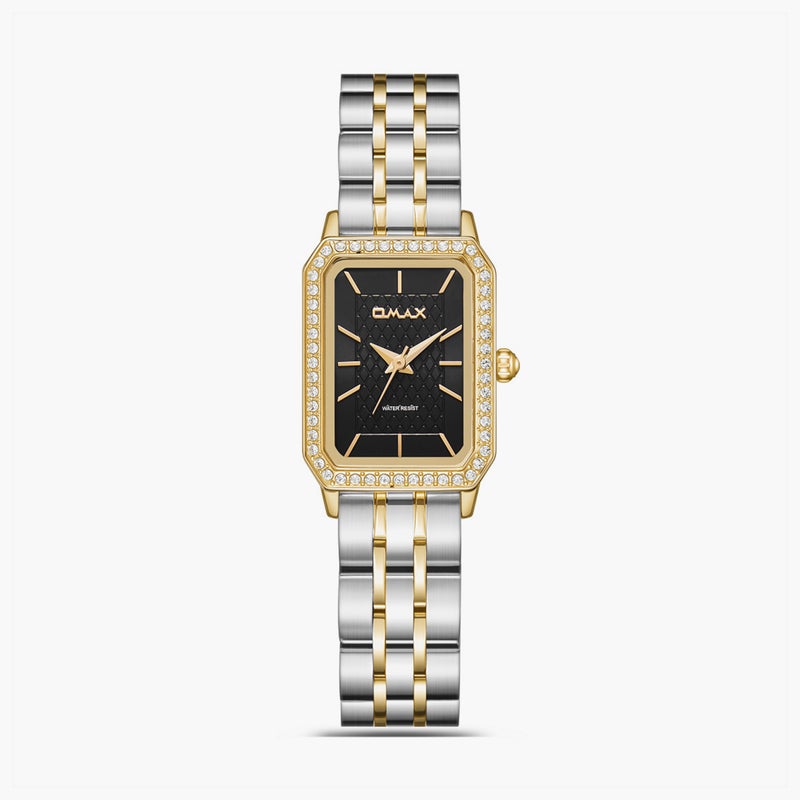 OMAX Dual Tone Analog Metal Strap Watch for Women - Image 1